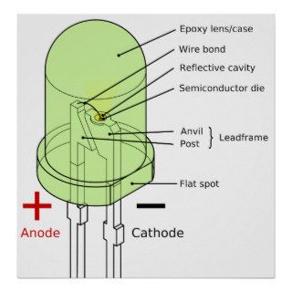 Diagram of a 5mm Round Light Emitting Diode LED Print