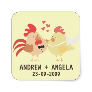 Farm Chicken Wedding Save the Date Sticker