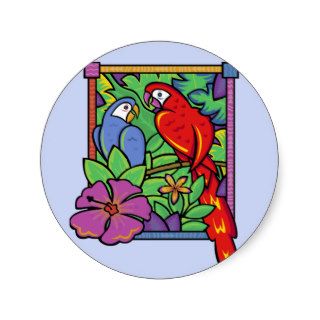 Parrot & Macaw in the Jungle Stickers
