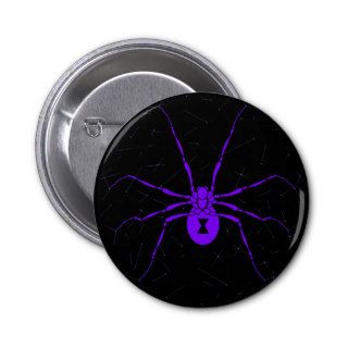 Halloween Black Widow Spider Button