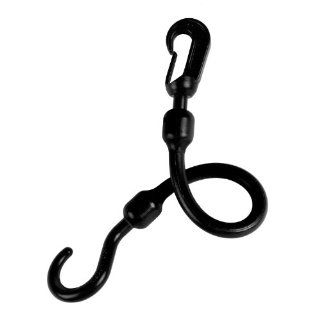 The Perfect Bungee 12 Inch Fixed End Bungee Cord with Nylon Hook and Clip, Black Automotive