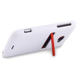 White Snap on Rubber Coated Case for HTC EVO 4G LTE BasAcc Cases & Holders
