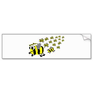 Fun cartoon bees swarm accessories and gifts bumper stickers