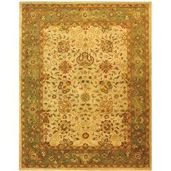 Handmade Antiquities Mashad Ivory/ Green Wool Rug (7'6 x 9'6) Safavieh 7x9   10x14 Rugs