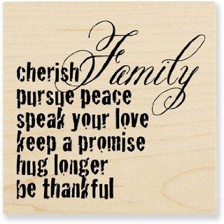 Cherish Family Wood Mounted Rubber Stamp (Q164)