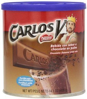 Nestle Carlos V Chocolate Drink Mix, 14.1 Ounce Containers (Pack of 6)  Powdered Chocolate Beverage Mixes  Grocery & Gourmet Food
