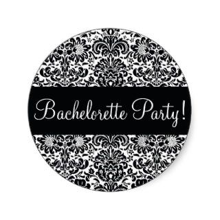 Bachelorette Party Damask Envelope Seal Stickers