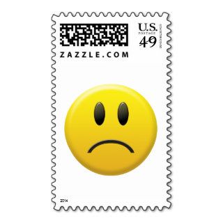 Sad Smiley Face Postage Stamps