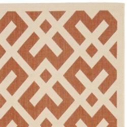 Poolside Terracotta/Bone Indoor/Outdoor Polypropylene Rug (5'3" x 7'7") Safavieh 5x8   6x9 Rugs