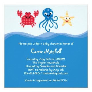 Sea Creatures Baby Shower Invitation