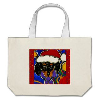 Dapple Doxie Christmas Canvas Bag