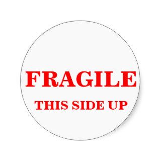 FRAGILE THIS SIDE UP shipping label Round Sticker