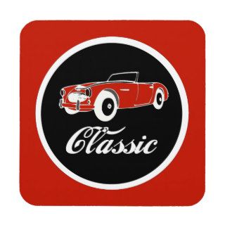 Classic Car Fifties Convertible Beverage Coasters