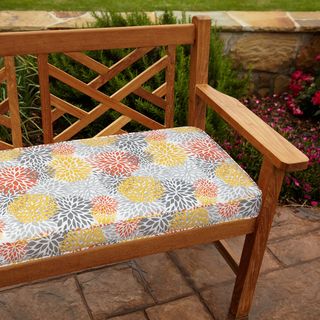 Tango Bloom 60 inch Outdoor Bench Cushion Outdoor Cushions & Pillows