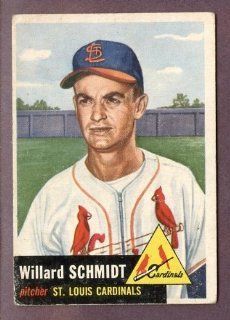 1953 Topps #168 Willard Schmidt Cardinals VG EX 133204 Kit Young Cards Sports Collectibles