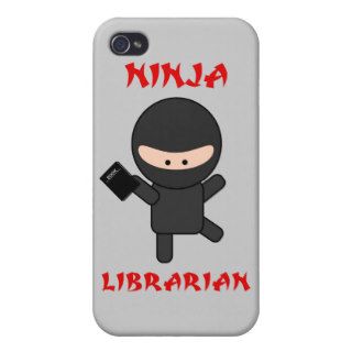 Ninja Librarian With Book iPhone 4/4S Covers