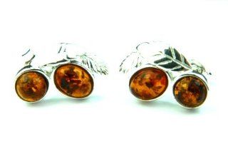 SilverAmber Beautiful 925 Sterling Silver & Baltic Amber Designer Earrings m191 Jewelry