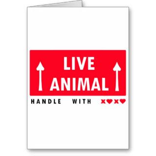 Live Animal Sticker Handle with Love Greeting Cards