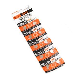 Maxell Watch Battery Button Cell LR41 AG3 192 Pack of 10 Batteries Health & Personal Care
