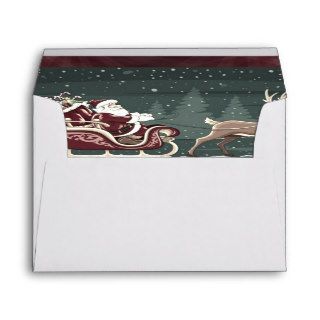 Vintage Chirstmas Santa Claus with sleigh decor Envelope