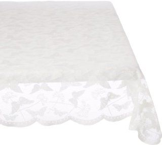 Lorraine Home Fashions Butterfly Lace Tablecloth, 60 by 120 Inch, Cream  