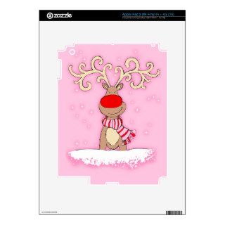 Girlie pink christmas rudolph vinyl iPad 3 skin