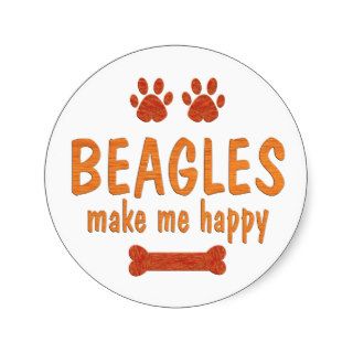 Beagles Make Me Happy Sticker