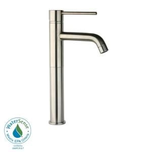 La Toscana Elba Single Hole 1 Handle High Arc Bathroom Vessel Faucet in Brushed Nickel 78PW211LLLFEX