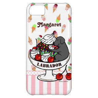 Personalized Black Labrador & Ice Cream Sundae iPhone 5C Case