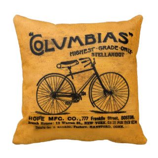 Stella Read Between the Lines Vintage Bicycle Throw Pillows