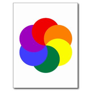 6partialmoonsrainbow COLORFUL GRAPHIC CIRCLE CIRCU Postcards