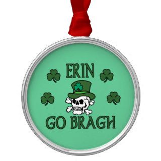 Erin Go Bragh Skull and Crossbones Keepsake Orname Christmas Tree Ornaments