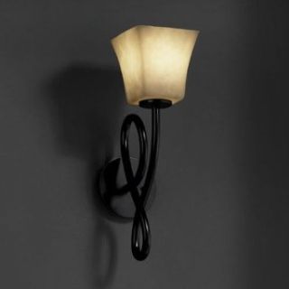 Justice Design CLD 8911 20 MBLK Capellini One Light Wall Sconce, Choose Finish Matte Black Finish, Choose Lamping Option Standard Lamping    