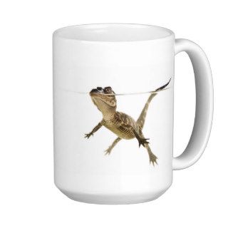 Swimming Alligator on White Background Mug