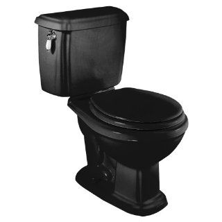 American Standard 2264.017.178 Antiquity Round Front Two Piece Toilet with 15 Inch Rim Height, Black    