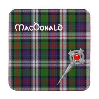 MacDonald Dress Tartan Plaid with Celtic Kilt Pin Coaster