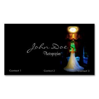Wedding Photographer Business card with bride