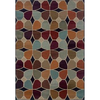 Geometric Grey/ Multicolored Area Rug (5'3 x 7'6) Style Haven 5x8   6x9 Rugs