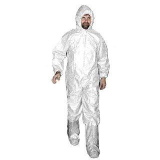 Enviroguard Body Filter 95 Plus Coverall with Hood and Boot, Disposable, White, 4X Large (Case of 25) Science Lab Coveralls