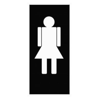 Woman illustration820 WOMAN CARTOON BATHROOM DOOR Customized Rack Card