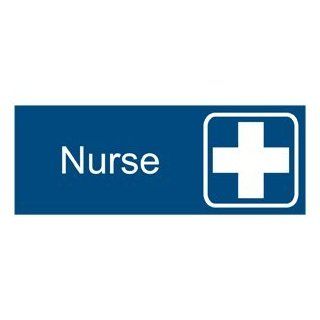 Nurse White on Blue Engraved Sign EGRE 481 SYM WHTonBLU Wayfinding  Business And Store Signs 