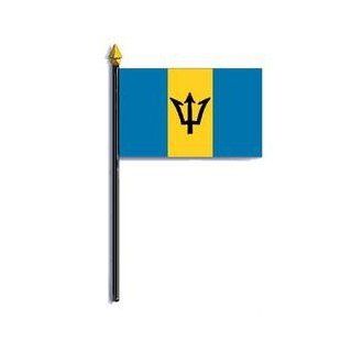 Barbados Flag Rayon On Staff 4 in. x 6 in.  