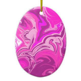Pink and Purple Camo Graffiti Art Christmas Tree Ornaments