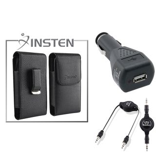 INSTEN Leather Case/ Car Charger/ Audio Cable for Apple iPhone 4/ 4S BasAcc Cases & Holders