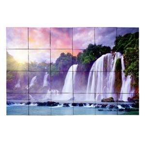 Tile My Style Waterfall2 36 in. x 24 in. Tumbled Marble Tiles (6 sq. ft. /case) TMS0018M3
