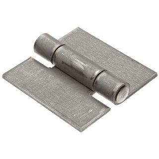 Steel Butt Hinge without Hole, Unplated Finish, 0.185" Leaf Thickness, 4 1/2" Open Width, 11/32" Pin Diameter, 4 1/2" Long, Removable Pin (Pack of 1)