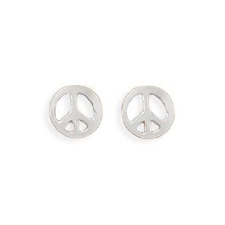 Sterling Silver Peace Sign Earrings Stud Earrings Jewelry