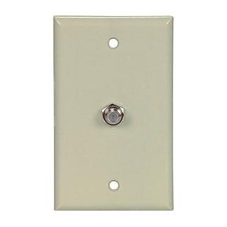 Coaxial Jack with Wall Plate Ivory