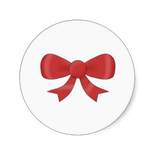 Red Ribbon Bow. On White. Sticker