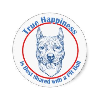 True Happiness with a Pit Bull Stickers